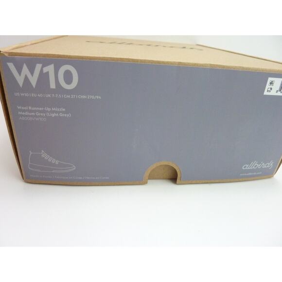 New Women Allbirds Wool Runner-Up Mizzle Light Grey W10 - Picture 7 of 7